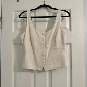 a new day Cream Button-Up Tank Top